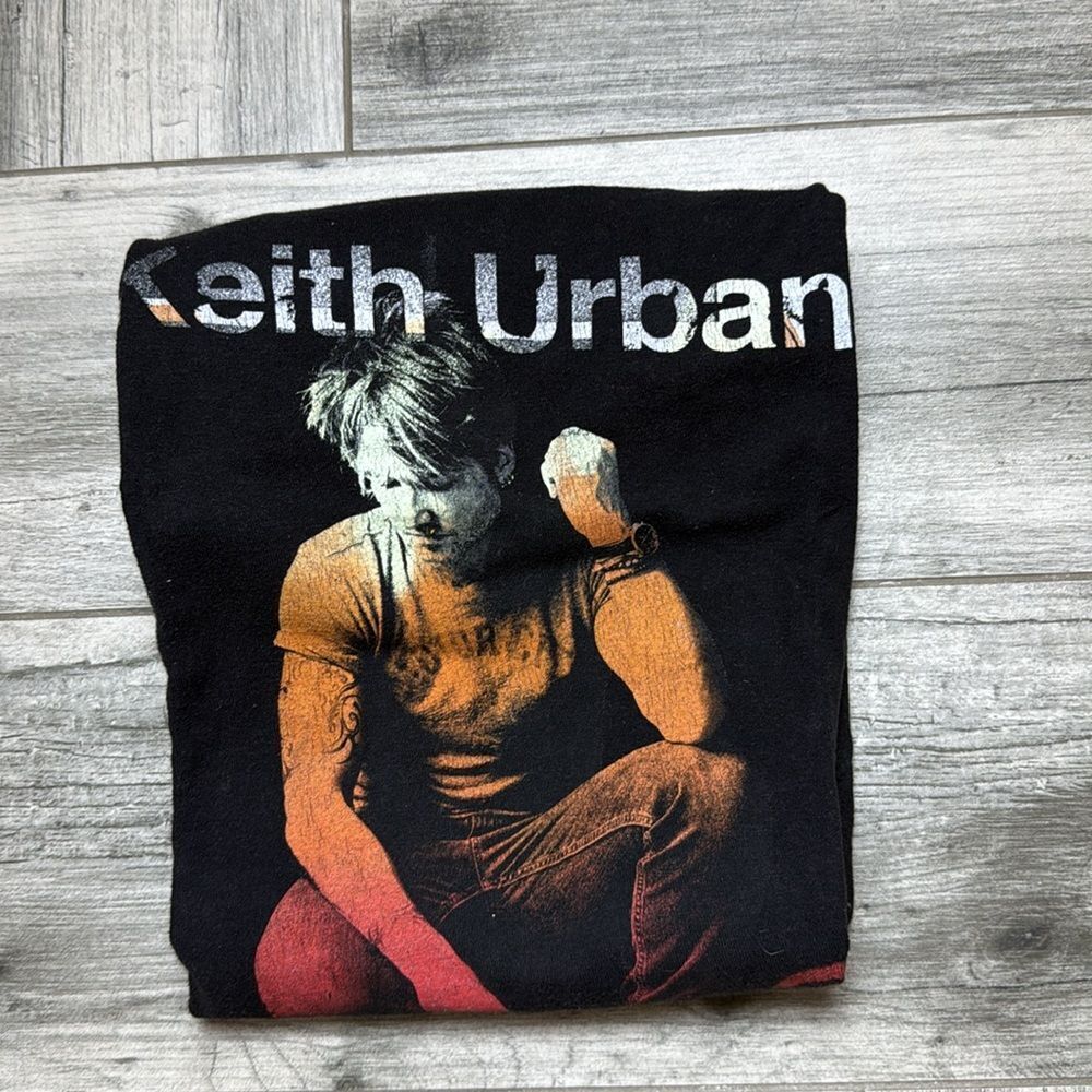 Keith Urban Mens Black Rise Em Up Crew Neck Short Sleeve T-Shirt Size Small